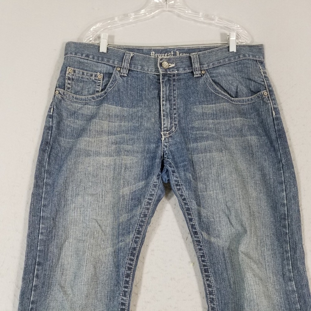 Request jeans men's 36x30 loose straight blue denim pants retro Y2K - Picture 2 of 11